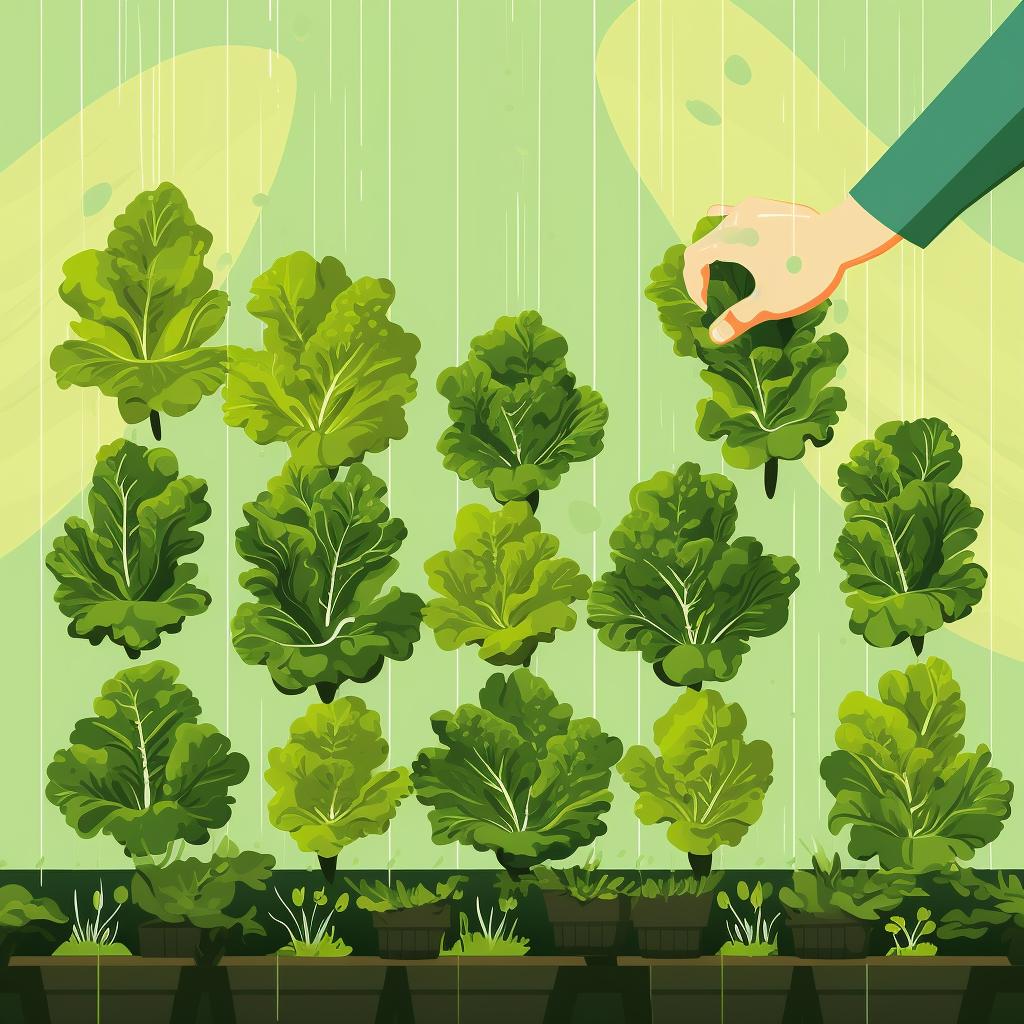 Hands planting lettuce seeds into the vertical garden pockets